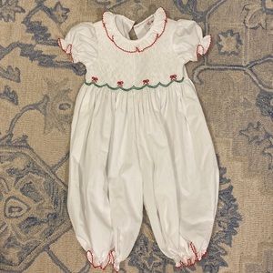 Shrimp & Grits Kids Christmas Bows Bubble 12m